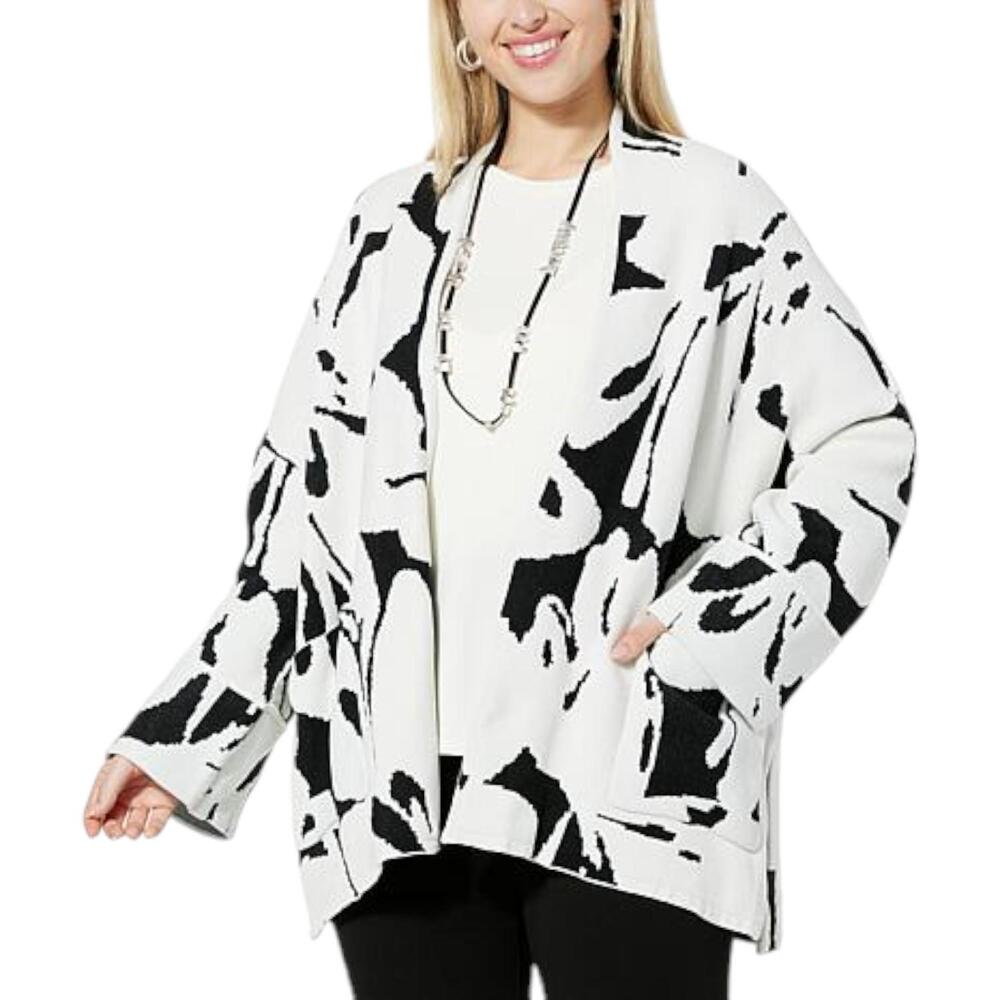 WynneLayers SoftKNIT Cozy Plush Patterned Topper Black/Creme Fraiche - Regular